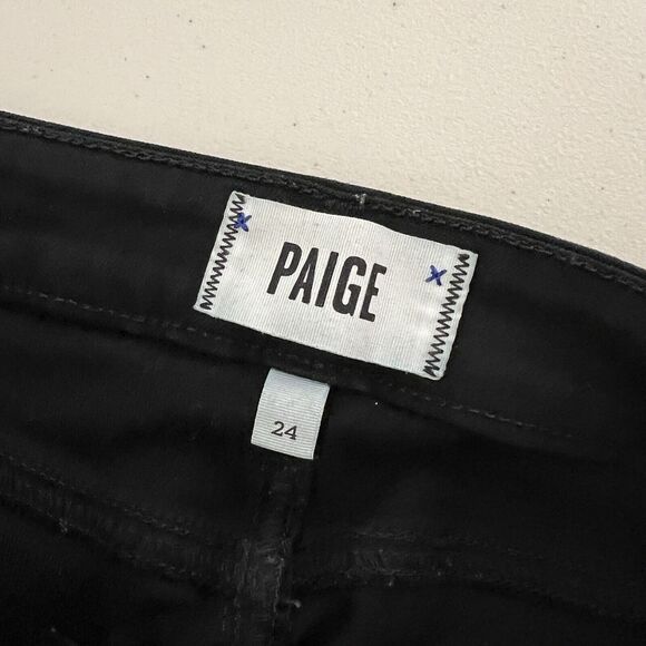 Paige Verdugo Ultra Skinny Jeans Size 24 Black Shadow Low Rise Casual Denim USA - Picture 6 of 14